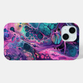 Paarse Roze Verf Giet Abstracte Vloeibare Esthetis Case-Mate iPhone Case (Achterkant (horizontaal))