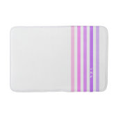 Paarse & Roze Verticale Strepen Monogram Badmat (Voorkant)