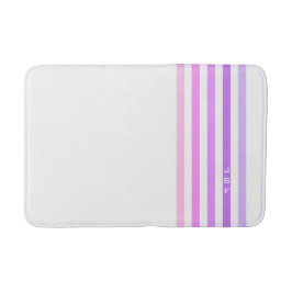 Paarse & Roze Verticale Strepen Monogram Badmat