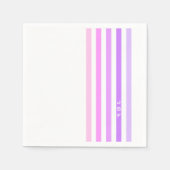 Paarse & Roze Verticale Strepen Monogram Servet (Voorkant)