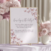 Paarse & roze vlinder Hoe groot is het buikspel Poster