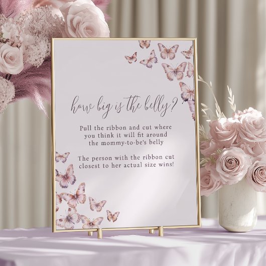 Paarse & roze vlinder Hoe groot is het buikspel Poster