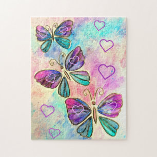 Paarse Roze Vlinders Puzzel