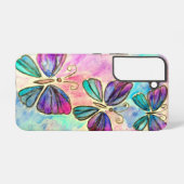 Paarse roze vlinders Samsung Galaxy Hoesje (Achterkant horizontaal)