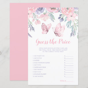 Paarse roze vlindervlinder raad het prijsspel