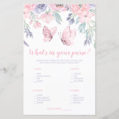 Paarse roze vlindervlinder Wat zit er in je tas (Voorkant)