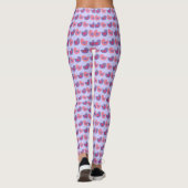 Paarse roze vogel vevogel leggings (Achterkant)
