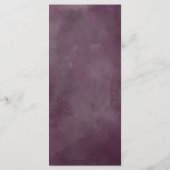 Paarse roze Waterverf bloemenbruiloft Menu (Achterkant)