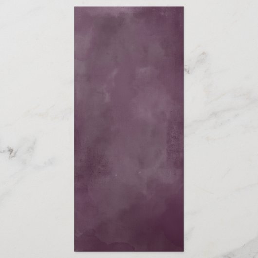 Paarse roze Waterverf bloemenbruiloft Menu (Achterkant)