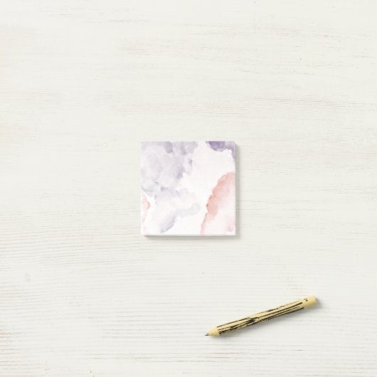 Paarse roze Waterverf Post Het merkt op Post-it® Notes (Op bureau)