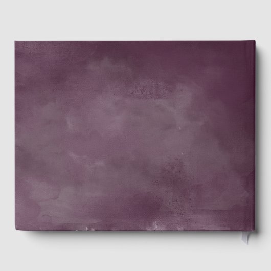 Paarse Roze Waterverf Roos Bloemenbruiloft Gastenboek (Achterkant)