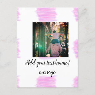 Paarse roze waterverf vader zoon vader afbeelding briefkaart