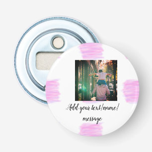 Paarse roze waterverf vader zoon vader afbeelding button flesopener