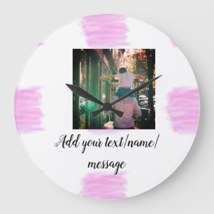 Paarse roze waterverf vader zoon vader afbeelding grote klok