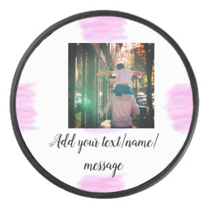 Paarse roze waterverf vader zoon vader afbeelding  hockey puck