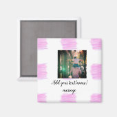 Paarse roze waterverf vader zoon vader afbeelding  magneet (Voorkant / Achterkant)