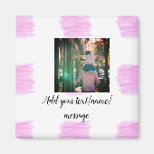 Paarse roze waterverf vader zoon vader afbeelding  magneet (Voorkant)