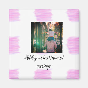 Paarse roze waterverf vader zoon vader afbeelding  magneet