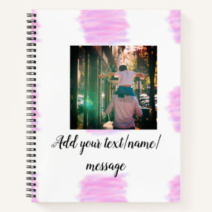 Paarse roze waterverf vader zoon vader afbeelding  notitieboek