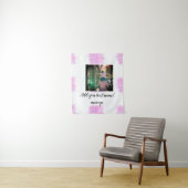 Paarse roze waterverf vader zoon vader afbeelding  wandkleed (In situ)