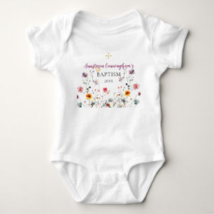 Paarse Roze Wilde Bloemen Orthodoxe Christelijke D Romper