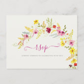 Paarse Roze Wilde Orchidee Bloemen Krans Bruiloft Briefkaart (Voorkant)