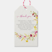 Paarse Roze Wilde Orchidee Bloemen Krans Bruiloft Cadeaulabel (Voorkant)