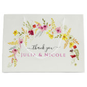 Paarse Roze Wilde Orchidee Bloemen Krans Bruiloft Groot Cadeauzakje (Voorkant)