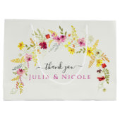 Paarse Roze Wilde Orchidee Bloemen Krans Bruiloft Groot Cadeauzakje (Achterkant)