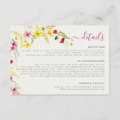 Paarse Roze Wilde Orchidee Bloemen Krans Bruiloft Informatiekaartje (Voorkant)