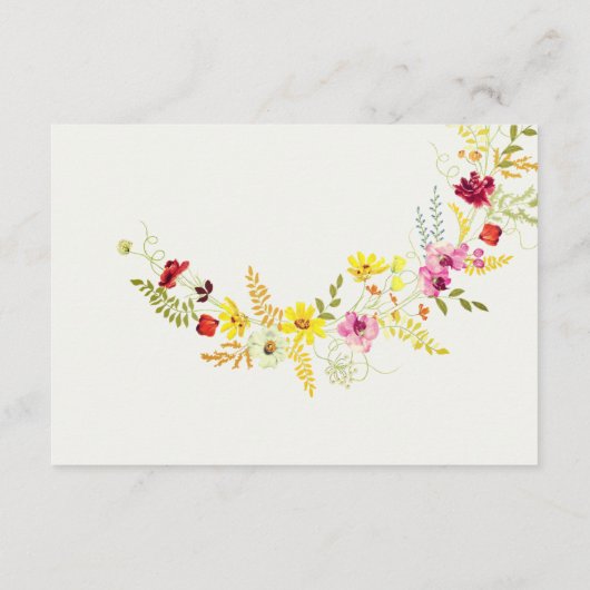 Paarse Roze Wilde Orchidee Bloemen Krans Bruiloft Informatiekaartje (Achterkant)