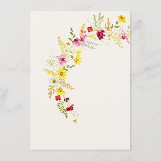 Paarse Roze Wilde Orchidee Bloemen Krans Bruiloft Menu (Achterkant)