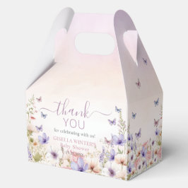 Paarse Roze Wildflower Vlinders Baby in Bloom Bedankdoosjes