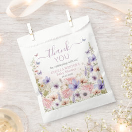 Paarse Roze Wildflower Vlinders Baby in Bloom Bedankzakje
