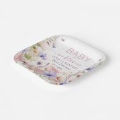 Paarse Roze Wildflower Vlinders Baby in Bloom Papieren Bordje (Gebogen)
