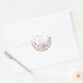 Paarse Roze Wildflower Vlinders Liefde in Bloei Ronde Sticker (Envelop)