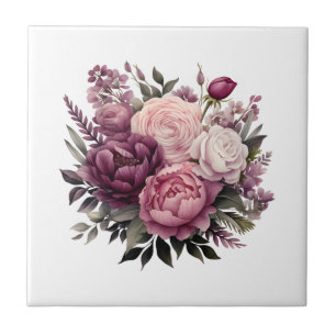 Paarse Roze Witte Bloemige Badkamer Keuken Verbouw Tegeltje