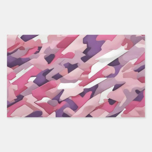 paarse roze witte camoflage rechthoekige sticker
