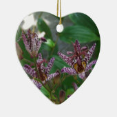 Paarse roze, witte, gestreept orchidee als bloem keramisch ornament (Rechts)