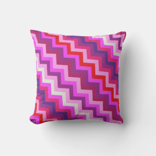 Paarse roze zigzag chevron patroon kussen