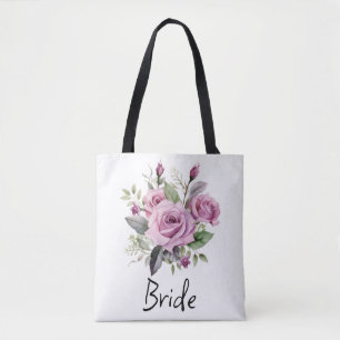 Paarse Rozen Bloemenbruid Elegante bruiloft bruid Draagtas