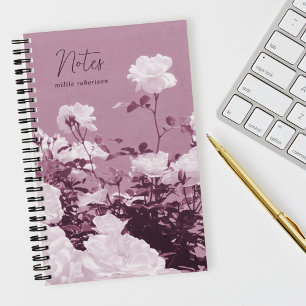 Paarse Rozen Bloementuin Aangepaste Spiraal Notebo Notitieboek