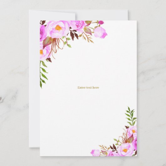 Paarse Rozen Bloemenverrassing 100ste Verjaardagsf Kaart (Achterkant)