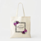  Paarse Rozen Bridesmaid Gift Tote Bag (Voorkant)