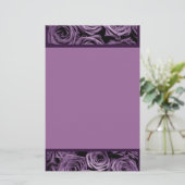 Paarse Rozen Briefpapier (Staand voorkant)