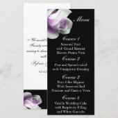 paarse rozen bruiloft menu (Voorkant / Achterkant)