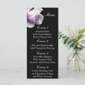 paarse rozen bruiloft menu (Staand voorkant)