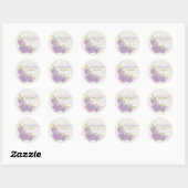paarse rozen bruiloft Save the Date sticker (Vel)
