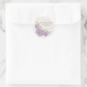 paarse rozen bruiloft Save the Date sticker (Tas)