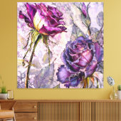 Paarse Rozen Canvas Print (Insitu (Woonkamer))